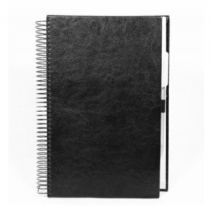 Regalo Corporativo Agenda Negra con Espiral Simil Cuero