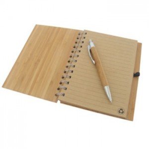 Regalo Corporativo Libreta de madera con lápiz eco